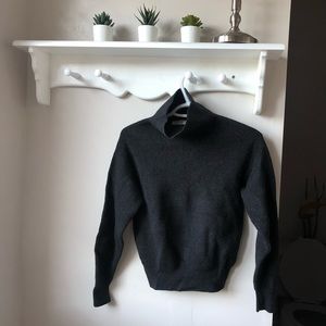 Wilfred Dark Grey Wool Turtleneck Sweater